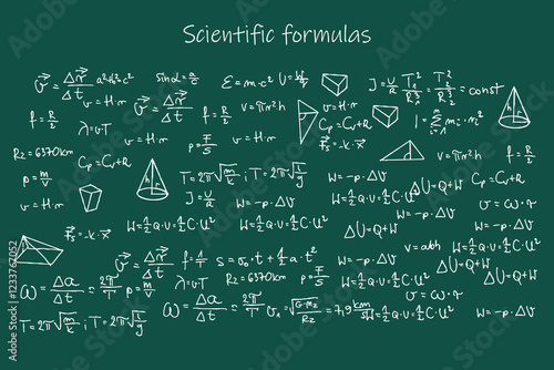 hand written formulas on board vector 