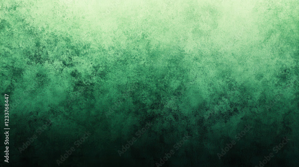 Obraz premium A green grainy gradient background transitioning from dark to light forest green with a grunge effect.