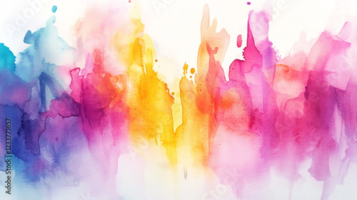 Watercolor Paint On Paper Mixed To Create A Watercolor Effect illustration, Gradient watercolor texture with cool tones Water color on white background