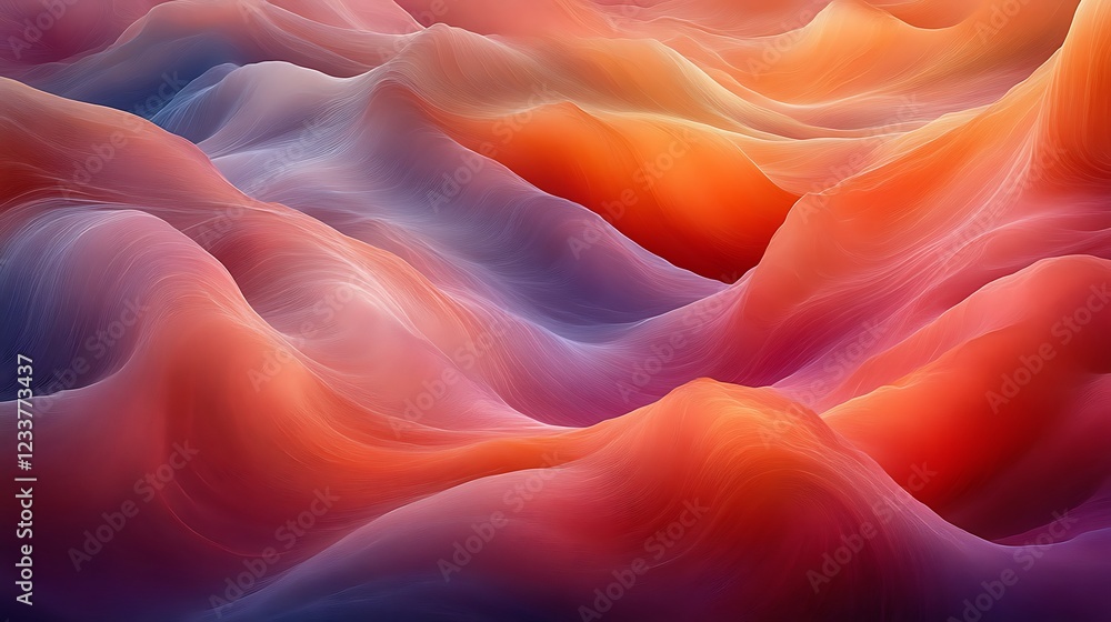 Obraz premium Abstract Colorful Wavy Landscape Digital Art