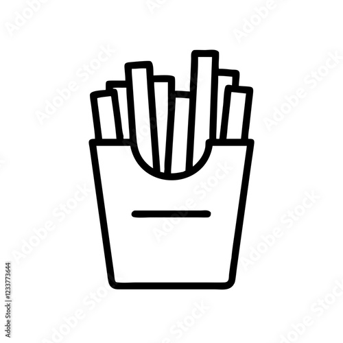 French fries icon in minimalistic style for fast food concept
