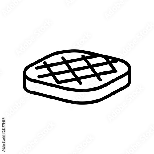 Wafer icon in minimalistic style for dessert concept