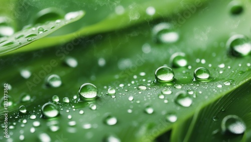 a close up of a green background with water droplets