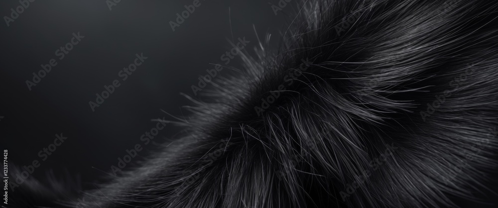 Obraz premium close up of black fur texture for background and design.