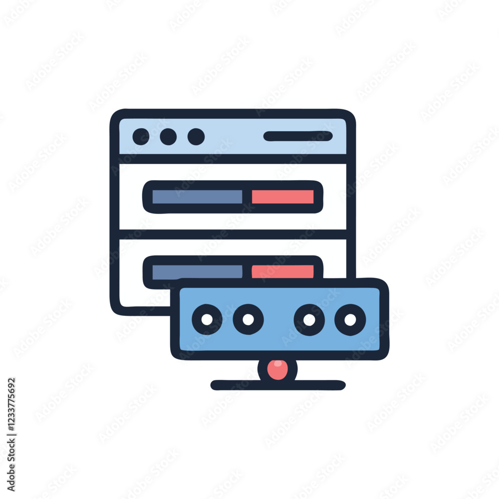 Essential Web Server Icon for IT Infrastructure Essential Web Server Icon for IT Infrastructure