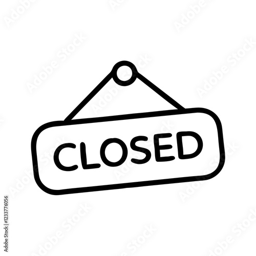 Closed sign icon in minimalistic style for business concept