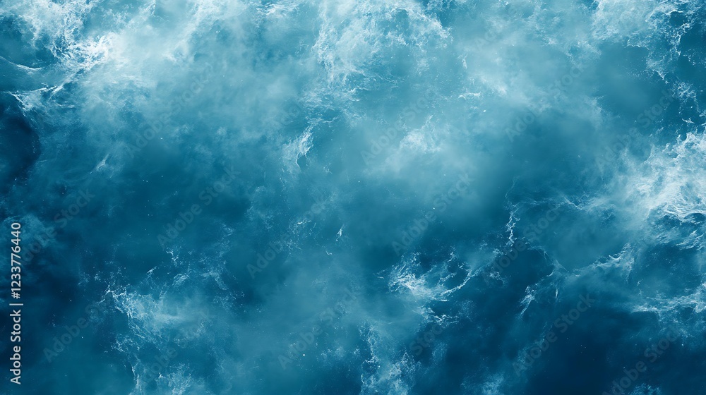 Aerial View of Ocean Water Turbulent Waves Aerial View of Ocean Water Turbulent Waves