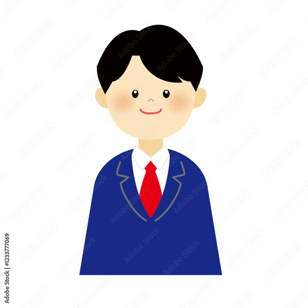 ブレザーの制服の可愛い男子学生のイラスト ブレザーの制服の可愛い男子学生のイラスト