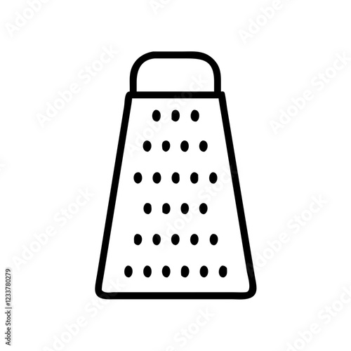 Cheese grater icon in minimalist style for kitchen tools and cooking
