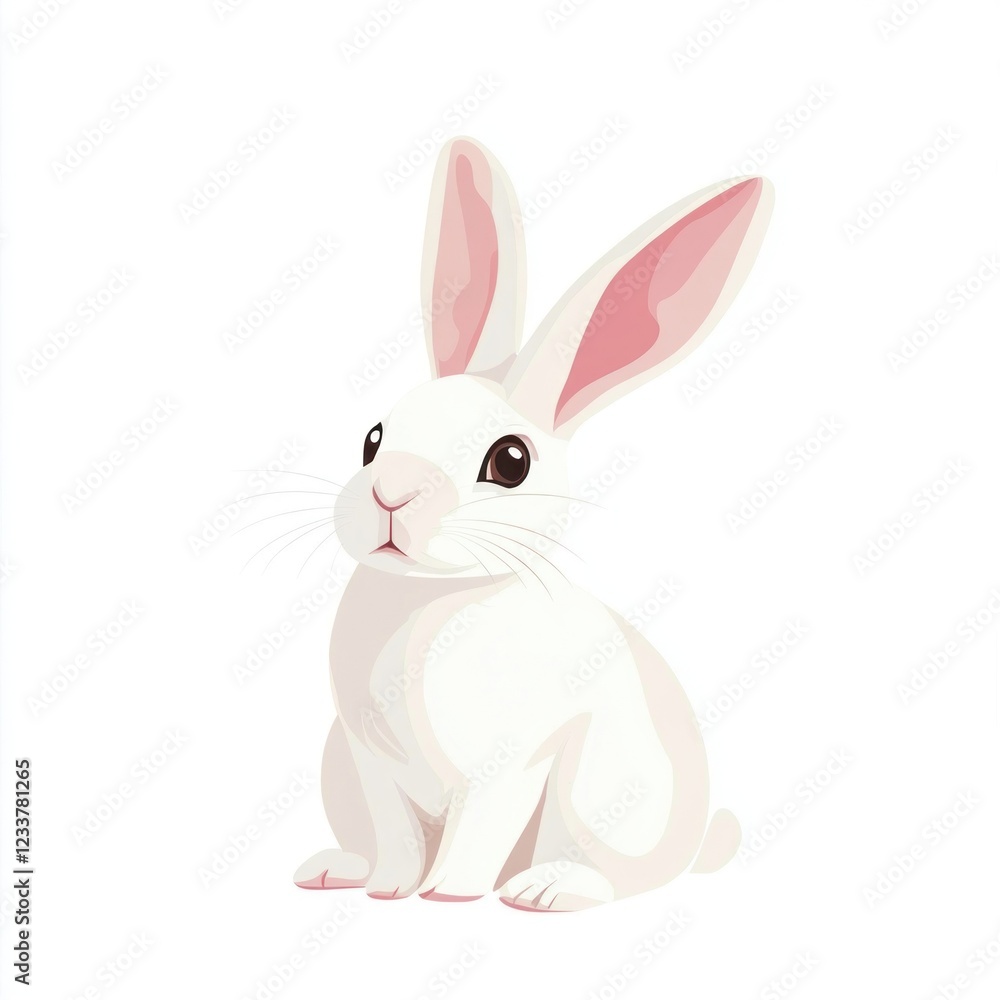 Obraz premium White Bunny sitting bunny illustration animal.