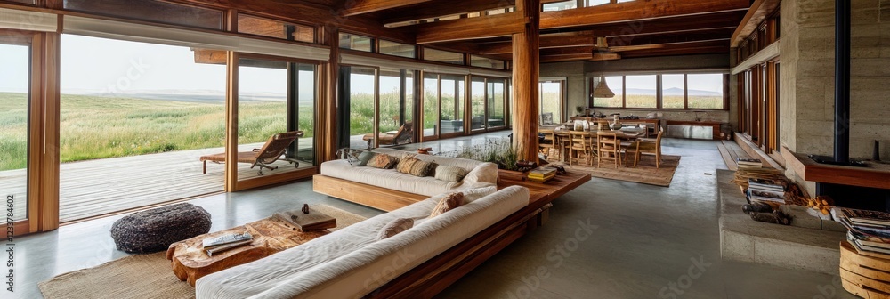 Modern Ranch House Interior With Stunning Landscape Views