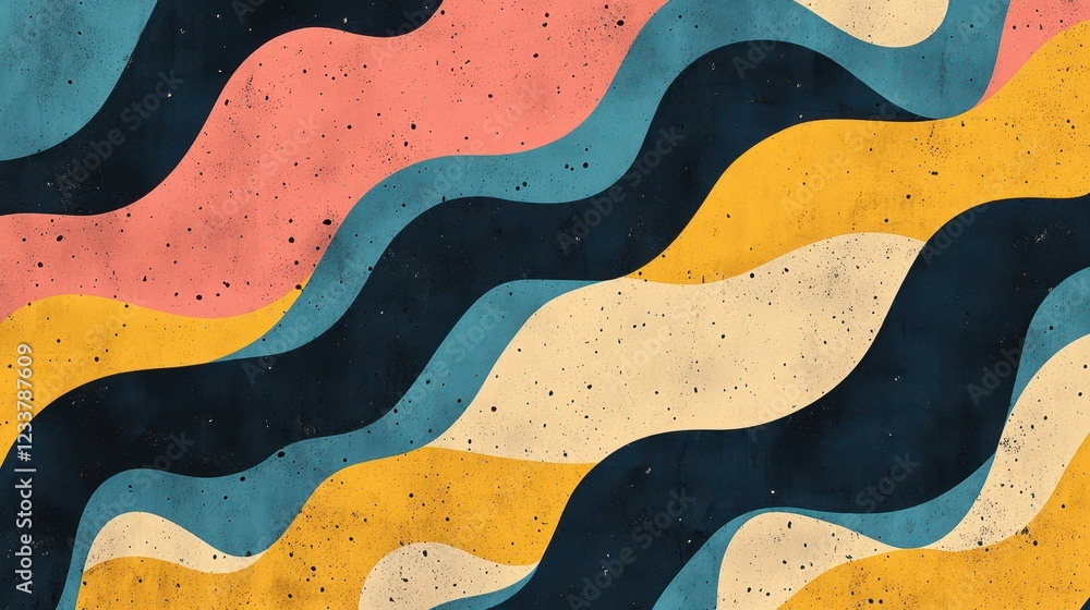A retro-style abstract grainy background featuring a vibrant mix of yellow, blue, and pink. A retro-style abstract grainy background featuring a vibrant mix of yellow, blue, and pink.
