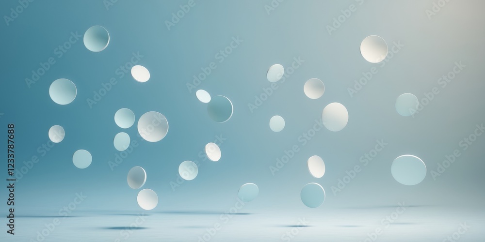 Serene Pastel Blue Background with Floating Soft Circles in Modern Style. Serene Pastel Blue Background with Floating Soft Circles in Modern Style.