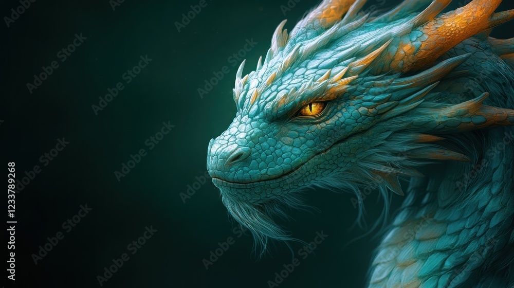 Majestic Teal Dragon: A Digital Masterpiece Majestic Teal Dragon: A Digital Masterpiece