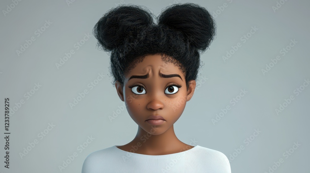 A 3D sad, stressed, and upset cartoon African boy transitioning to a young adult man, depicted in a yellow hoodie, representing a range of emotional struggles. A 3D sad, stressed, and upset cartoon African boy transitioning to a young adult man, depicted in a yellow hoodie, representing a range of emotional struggles.