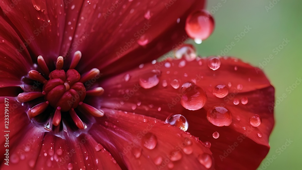 a flower with some water droplets on it's petals is in front of green and pink a flower with some water droplets on it's petals is in front of green and pink