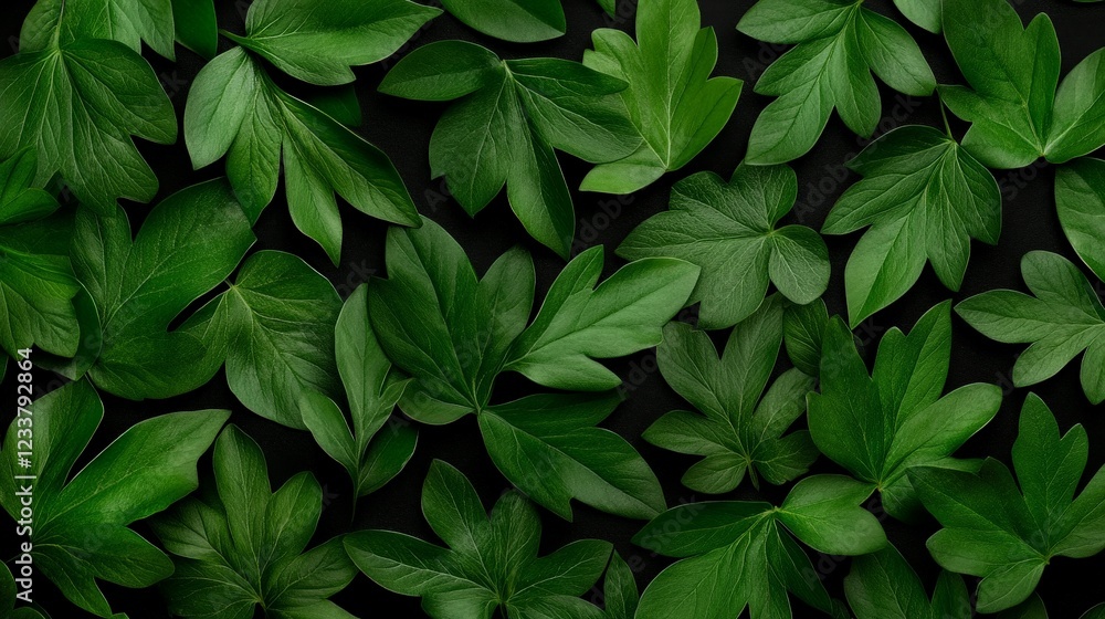 Vibrant Green Leaf Texture: An overhead shot captures the intricate details of lush, green leaves. Each leaf showcases unique patterns and textures. Vibrant Green Leaf Texture: An overhead shot captures the intricate details of lush, green leaves. Each leaf showcases unique patterns and textures.