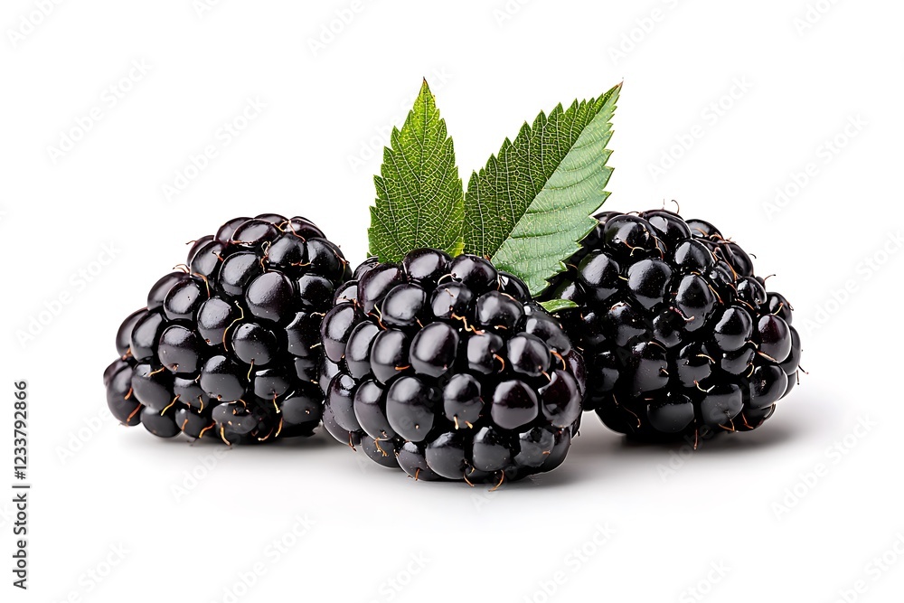Fresh blackberries harvested from nature delicious fruit photography simple white background Fresh blackberries harvested from nature delicious fruit photography simple white background
