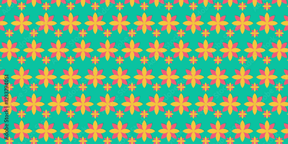background The seamless various colors flowers with yellow green orange blue tosca cream patterns on a background background The seamless various colors flowers with yellow green orange blue tosca cream patterns on a background