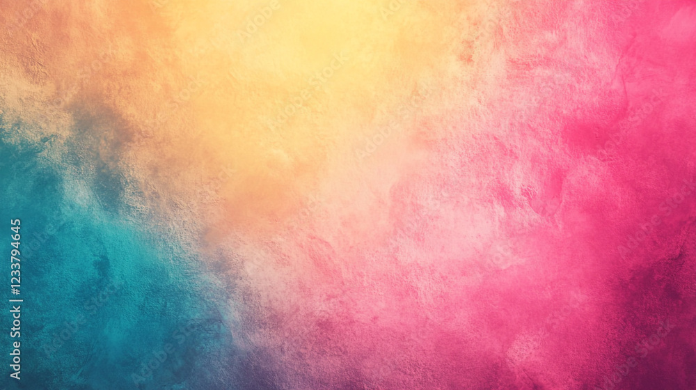 Fototapeta premium Vibrant pastel colored sky with a textured background perfect for copy space image, Abstract colorful watercolor wash background.