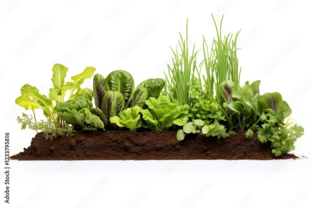 Obraz premium Vegetable garden outdoors lettuce nature.