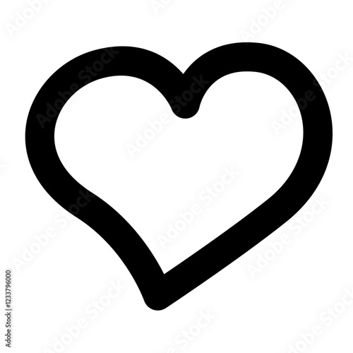 heart icon, simple heart outline icon