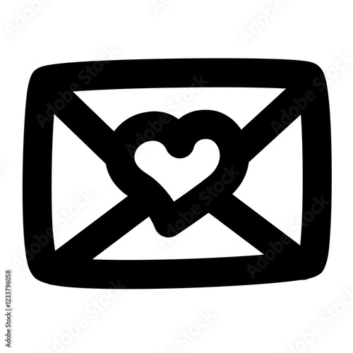 love letter icon, simple love letter outline icon