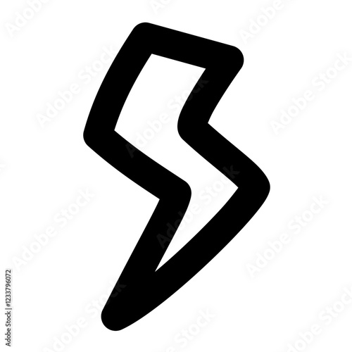 lightning icon, simple lightning outline icon