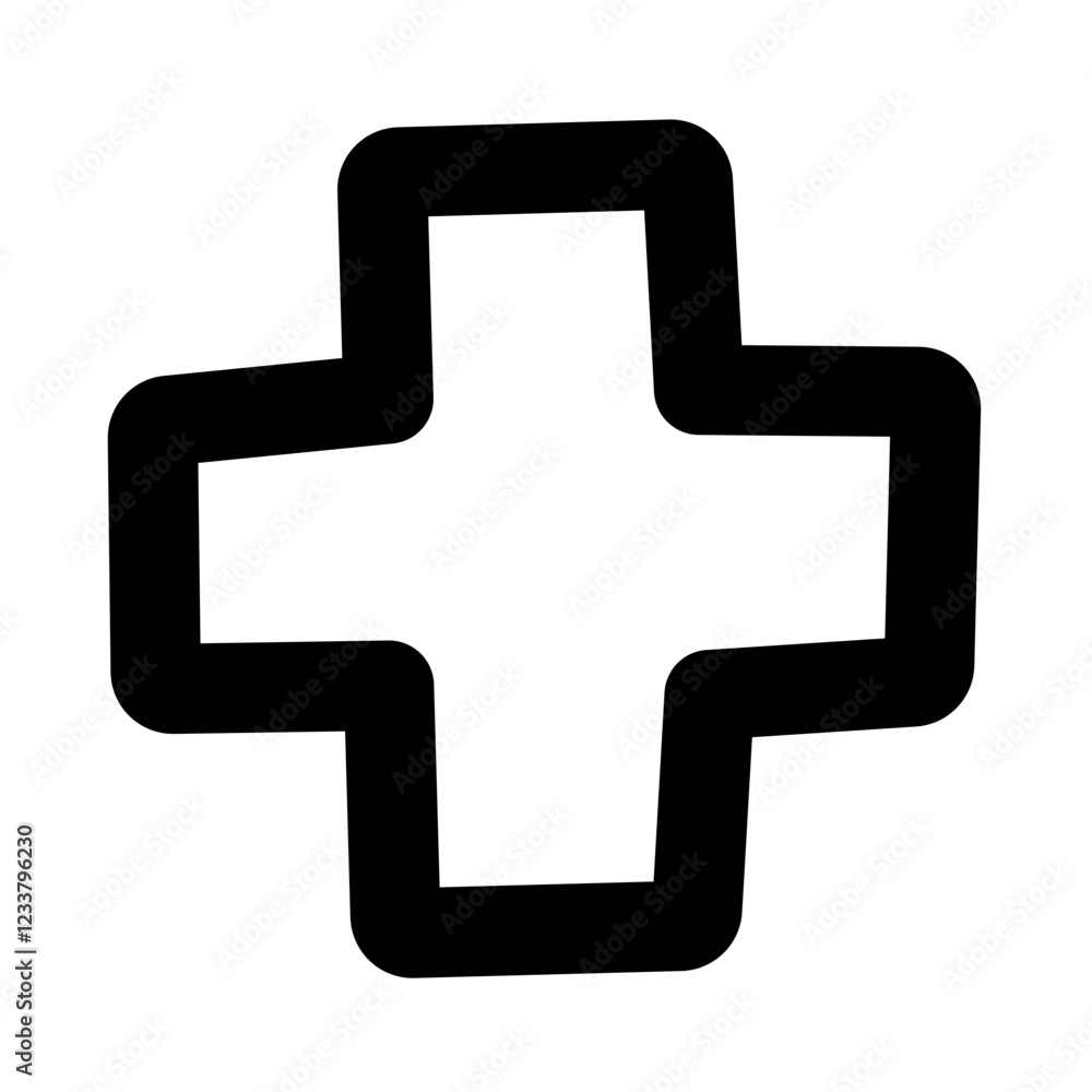 Fototapeta premium Medical cross icon, simple Medical cross outline icon