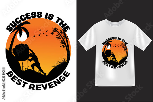 Success is the best revenge text-based t shirt design.