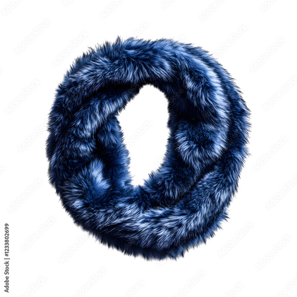 Faux Fur Scarf in Deep Blue Isolated on Transparent Background Faux Fur Scarf in Deep Blue Isolated on Transparent Background