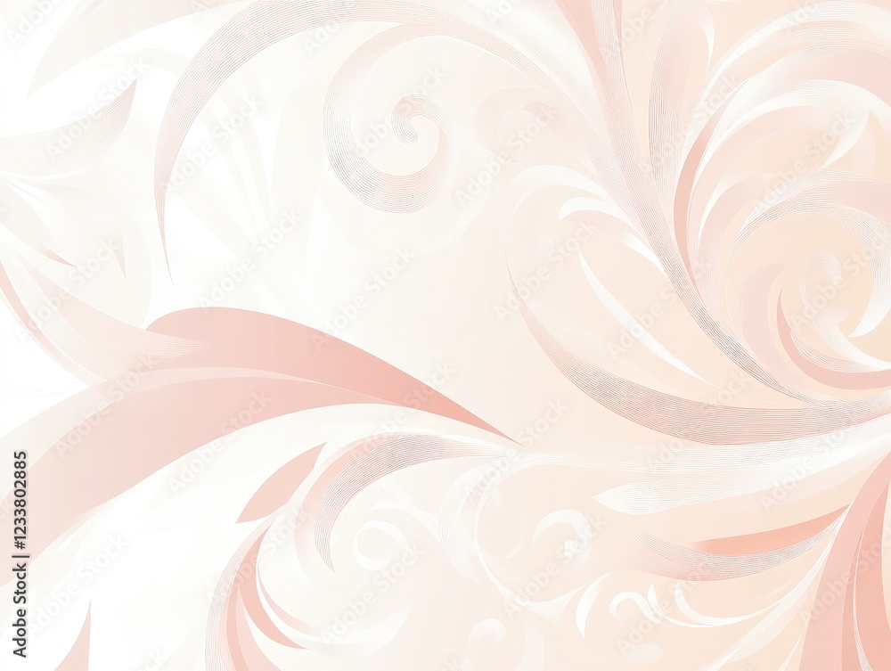 Abstract Peach and White Swirling Floral Design Abstract Peach and White Swirling Floral Design