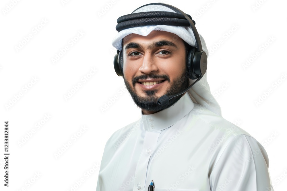 Fototapeta premium Smiling Arabic customer service representative