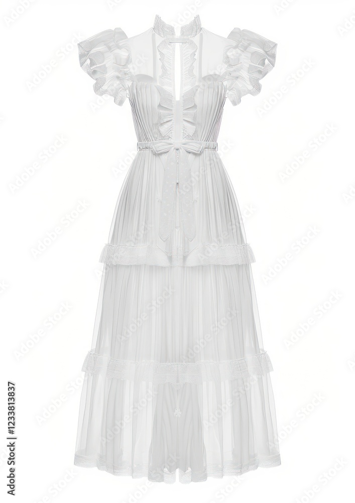 Fototapeta premium Elegant white sheer dress