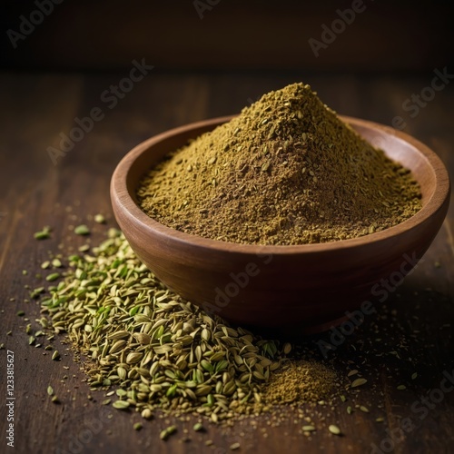 Traditional jeera (cumin) powder, ground from carefully selected seeds, offering an earthy, aromatic flavor that enhances the richness of Indian dishes and adds depth to various culinary creations.