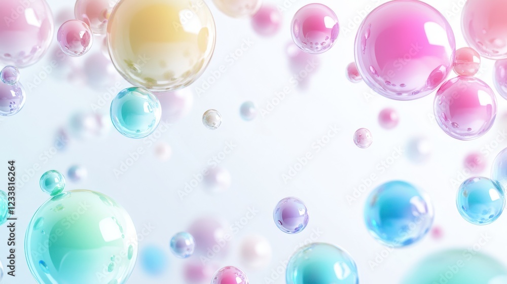 A serene composition of colorful bubbles floating against a soft, light background, creating a whimsical and playful atmosphere. A serene composition of colorful bubbles floating against a soft, light background, creating a whimsical and playful atmosphere.