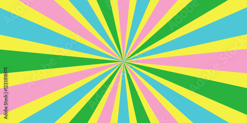 colorful sunburst lines Background. Light sun rays pattern. Vintage stripes halftone radial for poster, banner, advertising backdrop, 