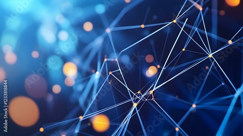 abstract network, luminous dots connected