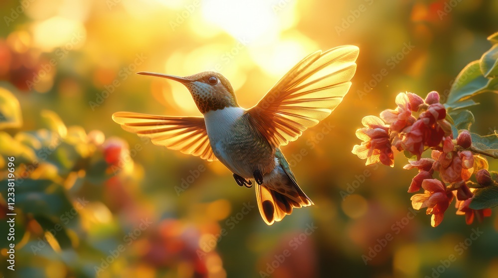 Fototapeta premium Hummingbird in Golden Hour