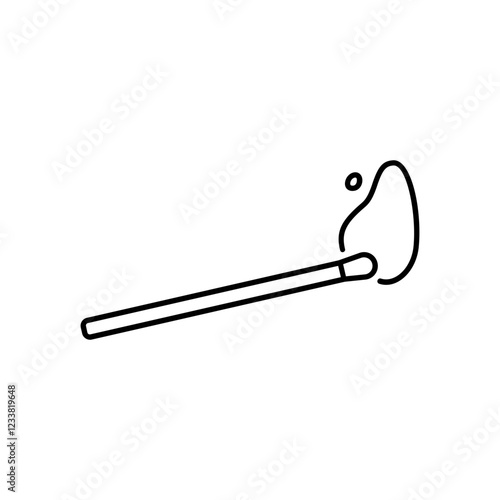 an outlined icon depicting a matchstick