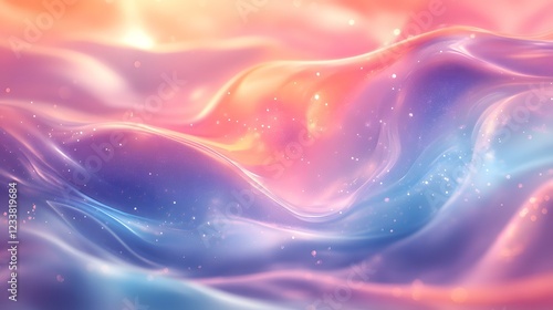 Holographic rainbow background of purple-pink turquoise blue color