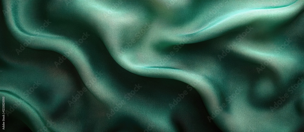 Silk fabric texture background in deep green color with subtle waves and folds suitable for textile design or abstract art Copy Space Silk fabric texture background in deep green color with subtle waves and folds suitable for textile design or abstract art Copy Space