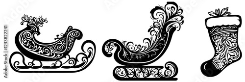 sleigh, sleighs, sledge, sled, sleds, winter transport, winter vehicle, christmas, holiday, festive, new year, xmas, winter, december, snow, snowy, ice, cold, transport, transportation, vehicle, desig