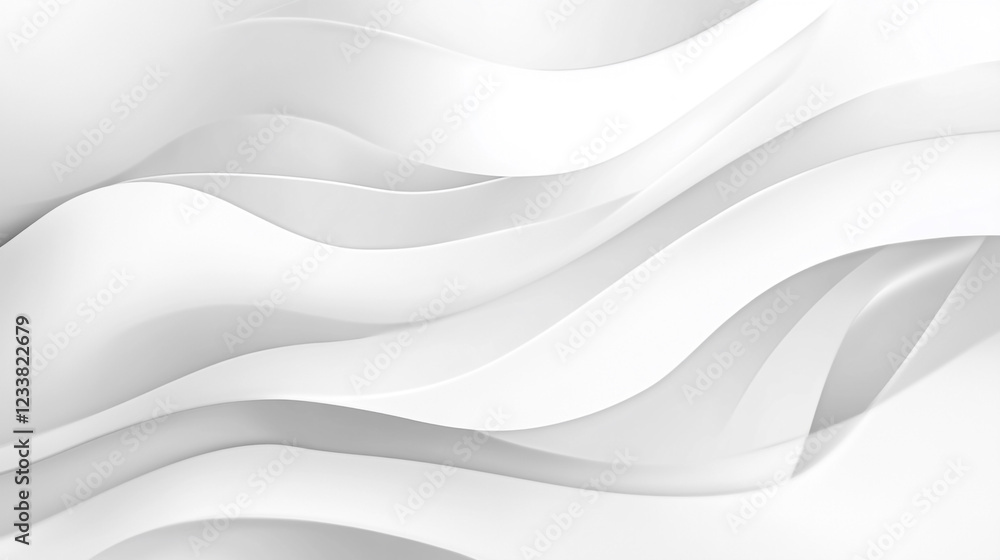 Obraz premium Abstract Grey and White Fluid Curves: A smooth, minimalist design with subtle curves, White tones minimalist modern elegance background,