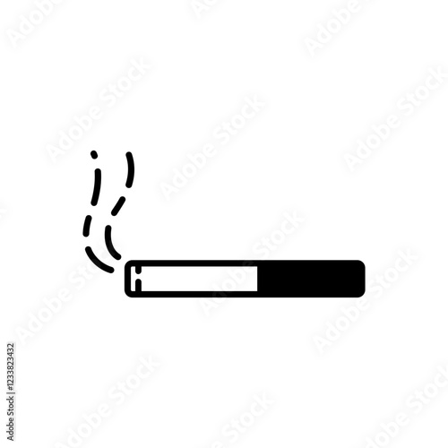 a black-filled icon about cigarette