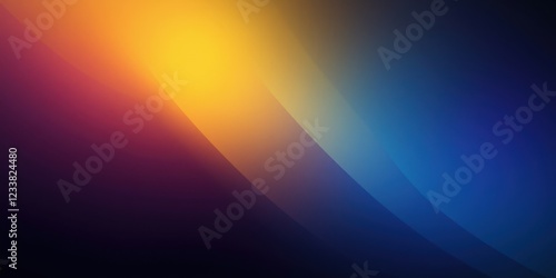A mesmerizing gradient unfolds from vibrant orange at the top to golden yellow centering into serene blue below, seamlessly blending into an artistic spectrum