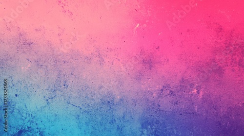 A vibrant and retro-themed background with a gradient of pink, blue, and purple, featuring a grainy texture and noise effect. photo