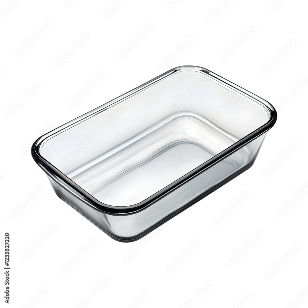 Heavy-Duty Glass Loaf Pan with Polished Rim Isolated on Transparent Background Heavy-Duty Glass Loaf Pan with Polished Rim Isolated on Transparent Background