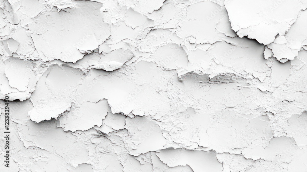 Obraz premium Cracked white plaster wall texture background