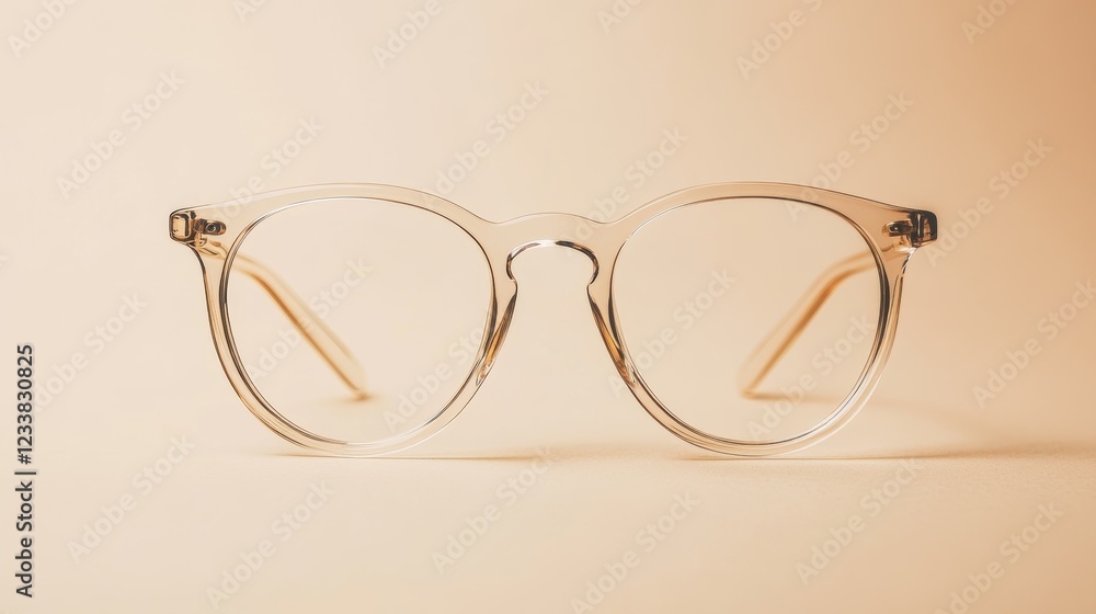 Clear Beige Eyeglasses: Modern Minimalist Fashion